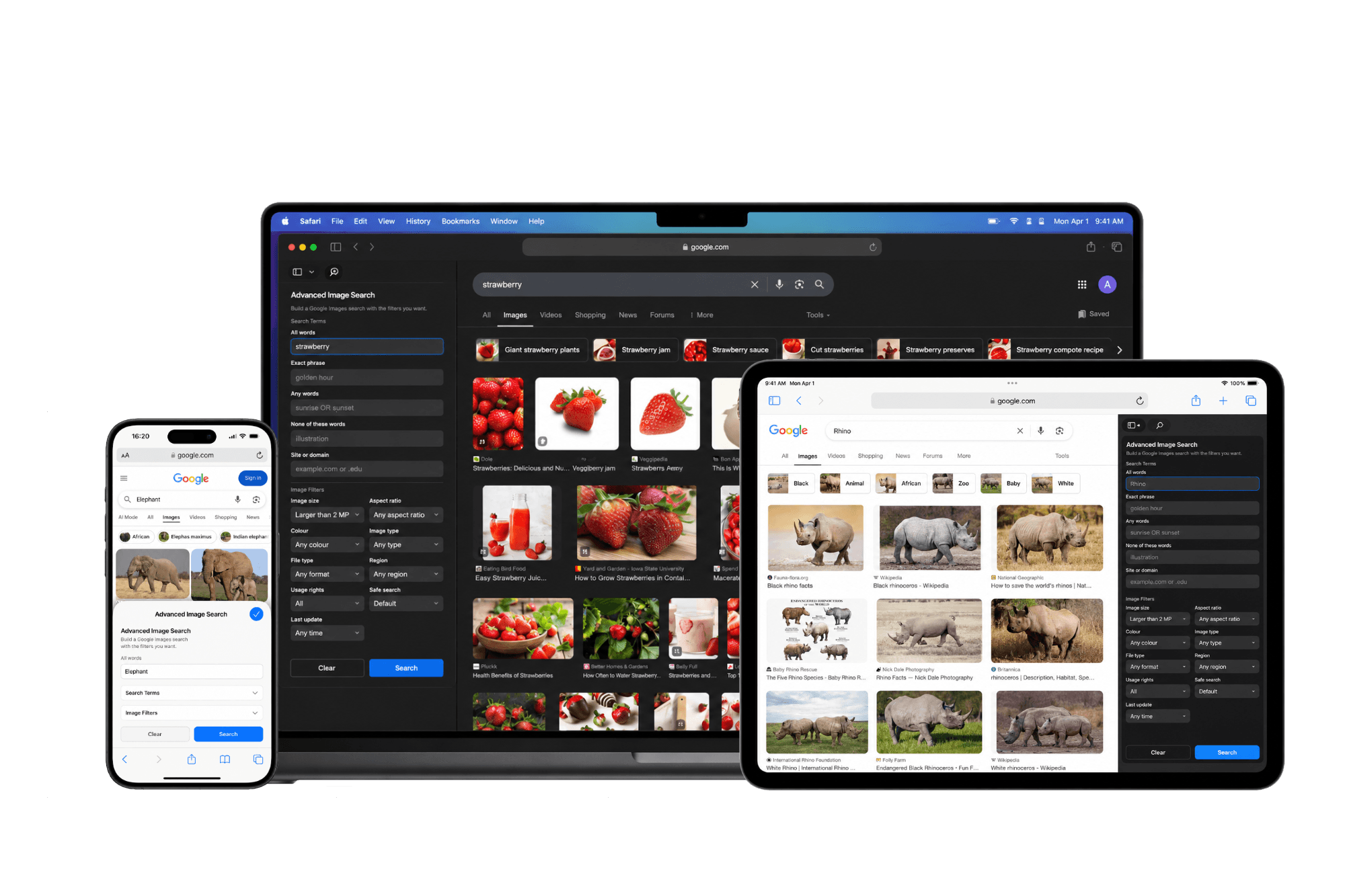 Advanced Image Search running across Mac, iPhone and iPad
